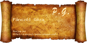 Pánczél Géza névjegykártya