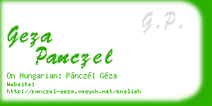 geza panczel business card
